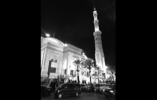 Al Hussary Mosque Exterior Lighting in Cairo (LED Flood Green & White Colors)