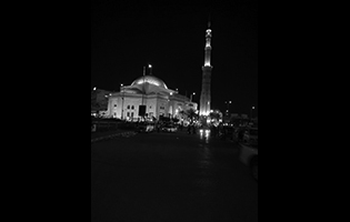 Al Hussary Mosque Exterior Lighting in Cairo (LED Flood Green & White Colors)