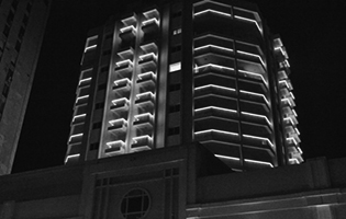 Hilton Hotel in Alexandria, Egypt (LED Linear Tubes Mixing Colors Cyan and Purple)