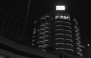 Hilton Hotel in Alexandria, Egypt (LED Linear Tubes Mixing Colors White and Red with LED Curtain Display)