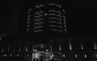 Hilton Hotel in Alexandria, Egypt (LED Linear Tubes Mixing Colors Purple and Blue with LED Wall Washers)