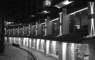 Helnan Palestine Hotel in Alexandria, Egypt (Design Mixing Colors LED UP Down Warm White & LED Linear Tubes Purple)