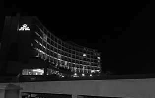 Helnan Palestine Hotel in Alexandria, Egypt (LED Wall Washers Red Color)