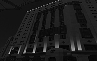 Oberoi Hotel Exterior Lighting Medina, Saudi Arabia (Design LED Wall Washers Warm White & LED Linear Rope Warm White Color for Building & The LED Signboard)