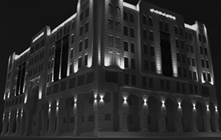Water Tower Exterior Lighting Medina, Saudi Arabia (Design LED Wall Washers RGB & LED Linear Rope RGB Colors for Building)